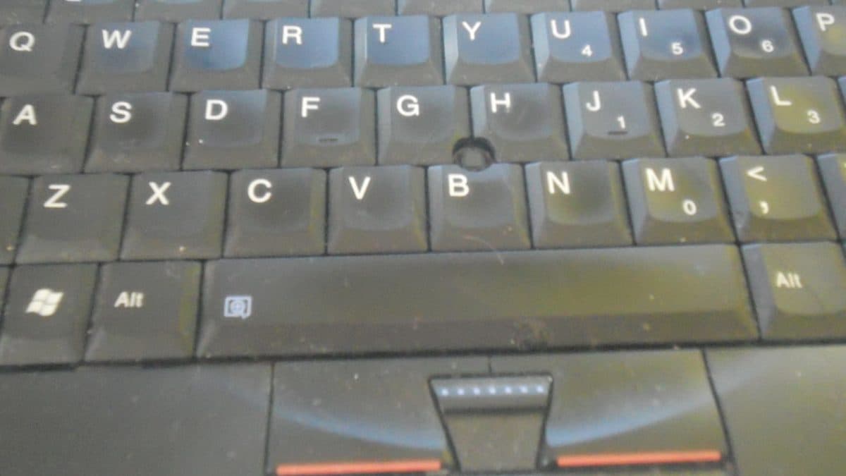 Typing on a laptop keyboard